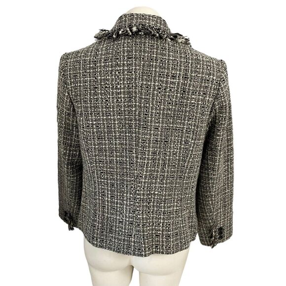 Apostrophe Blazer Womens PS Gray Black Tweed Work Office Casual Jacket Old Money - Picture 2 of 15